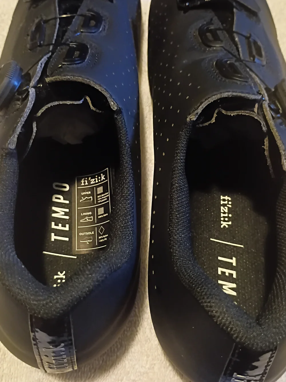 Fizik Tempo Overcurve R5 Mens Cycling Shoes BOA Black Size US 11.5 NEW
